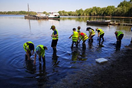 Die Kinder entdecken, wo heimische Fische leben und wie sie gefangen werden.